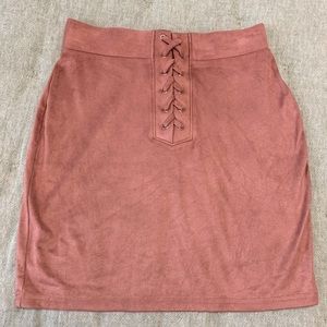Suede high waisted skirt